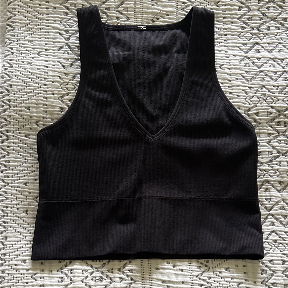 Athleta Black V-Neck Tank Top